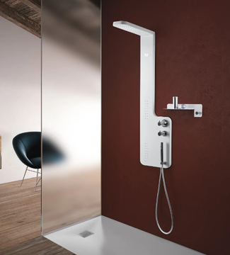 PLANE - Wall-mounted shower panel with hand shower by Gruppo Geromin - view 3